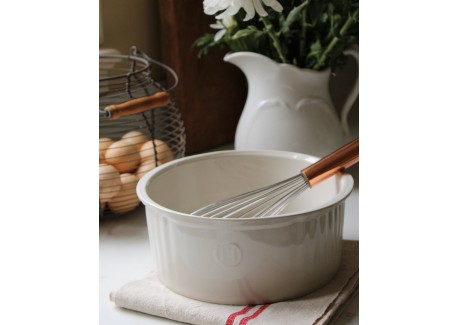 Moule à Soufflé Rond Céramique 23 cm Argile Blanc Cassé 