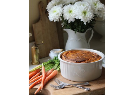 Moule à Soufflé Rond Céramique 23 cm Argile Blanc Cassé 