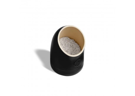 Main à Sel et Sel de Guérande Céramique 15,5 x 11 cm Noir Mat Truffe -
