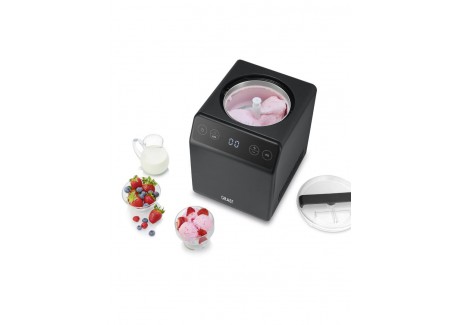 IM706 Turbine à glace et Yaourtière 2-en-1 avec Cuve Inox 2L Noir Mat