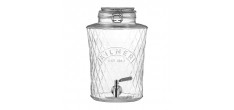 Diamond Distributeur en Verre pour Boissons Jus Cocktails Robinet Inox