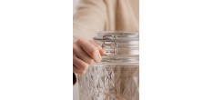Diamond Distributeur en Verre pour Boissons Jus Cocktails Robinet Inox