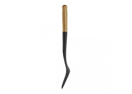 Spatule pour Wok Silicone Noir Manche Bois 31 cm 