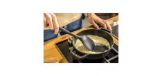 Spatule pour Wok Silicone Noir Manche Bois 31 cm 