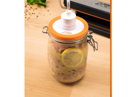 Les Essentiels Couvercle avec Valve Sous-Vide pour Bocal 2 Pcs 