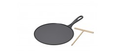 Tradition geëmailleerde gietijzeren pannenkoekenmaker 27 cm + Houten S