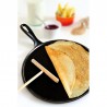 Zie dia Tradition geëmailleerde gietijzeren pannenkoekenmaker 27 cm + Houten S