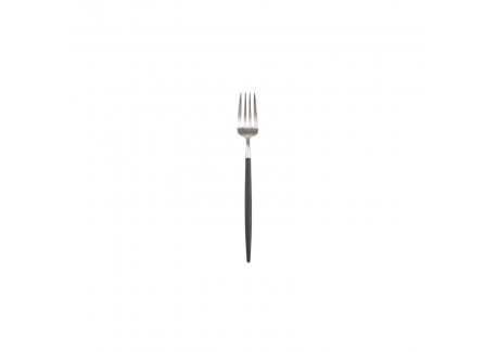 Goa Set Fourchettes à Dessert Inox Brossé Manche Noir 6 pcs 