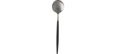 Goa Set Cuillères à Dessert Inox Brossé Manche Noir 6 pcs 