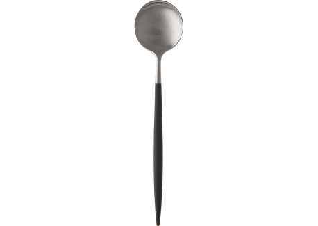 Goa Set Cuillères à Café Inox Brossé Manche Noir 6 pcs 