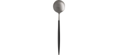 Goa Set Cuillères à Café Inox Brossé Manche Noir 6 pcs 