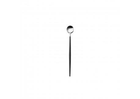 Goa Set Cuillères Long Drink Inox Brossé Manche Noir 6 pcs 