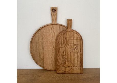 Peppe Ronde Pizza Snij- en Serveerplank  Eikenhout 35x2 cm