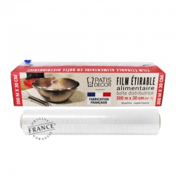 Rouleau Film Étirable Alimentaire en Boîte Distributrice 300 m x 0,30
