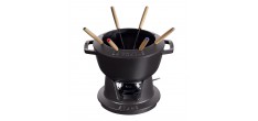 Service à Fondue Savoyarde et Bourguignonne Fonte Emaillée Noir Mat 2,