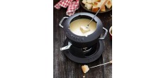 Fondueset in matzwart geëmailleerd gietijzer 2,3 l
