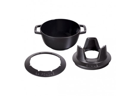 Service à Fondue Savoyarde et Bourguignonne Fonte Emaillée Noir Mat 2,