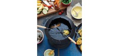 Fondueset in matzwart geëmailleerd gietijzer 2,3 l