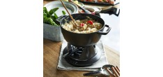 Service à Fondue Savoyarde et Bourguignonne Fonte Emaillée Noir Mat 2,