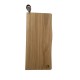 René Eikenhouten snij- en Serveerplank met Leren Handvat 50x24x2,5 cm