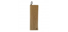 René Eikenhouten snij- en Serveerplank met Leren Handvat 70x17X2 cm