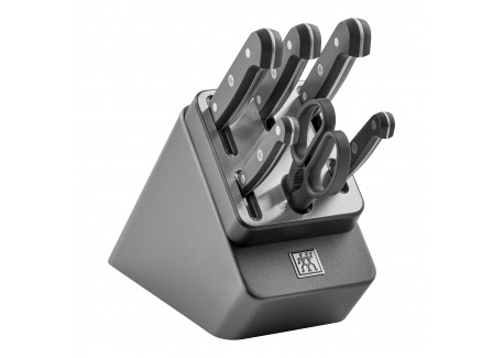 Gourmet Bloc de Couteaux avec Aiguiseur Intégré 7 pcs Anthracite 