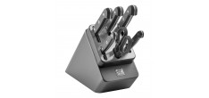 Gourmet Bloc de Couteaux avec Aiguiseur Intégré 7 pcs Anthracite 