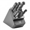 Voir la slide Gourmet Bloc de Couteaux avec Aiguiseur Intégré 7 pcs Anthracite 