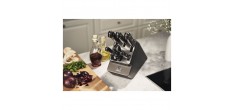 Gourmet Bloc de Couteaux avec Aiguiseur Intégré 7 pcs Anthracite 