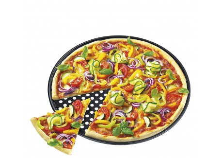 Bake One Plaque à Pizza Ronde en Acier Perforé Antiadhésif 36 cm 