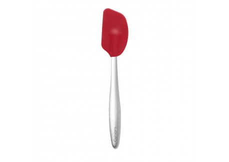 Piccolo Mini Flexibele Siliconen Spatel/Lepel Rood en RVS 20 cm