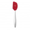 Zie dia Piccolo Mini Flexibele Siliconen Spatel/Lepel Rood en RVS 20 cm