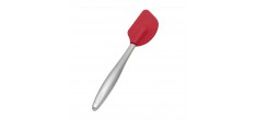 Piccolo Mini Flexibele Siliconen Spatel/Lepel Rood en RVS 20 cm