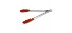 Pince de Cuisine Universelle Silicone Rouge et Inox 24 cm