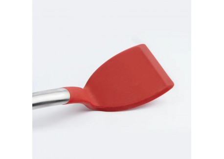 Spatule Tête Silicone Rouge et Inox 30 cm