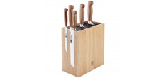 Four Star Bloc de Couteaux Spagetti et Magnétique 6 pièces Bois de Chê