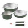 Zie dia La Merveilleuse RVS Varengroen Trio Kookpan Koekenpan Sauteerpan LSDC