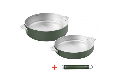 La Merveilleuse Inox Vert Fougère Duo Poêle 24 cm Sauteuse 28 cm Pack