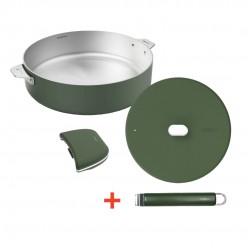 La Merveilleuse Inox Vert Fougère Kit Sauteuse Couvercle 28cm Anse Pac