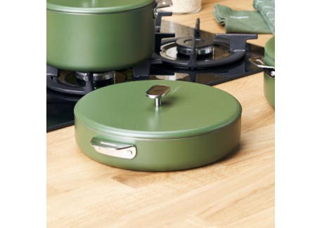 La Merveilleuse Inox Vert Fougère Kit Sauteuse Couvercle 28cm Anse Pac