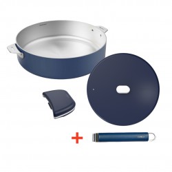 La Merveilleuse Inox Bleu Myrtille Kit Sauteuse Couvercle 28cm Anse Pa