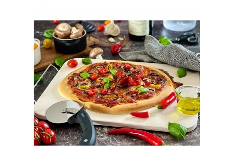 Darioso Pizzaset Rechthoekige Pizzasteen 38x30 cm met Pizzaschep en Pi