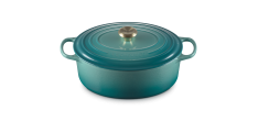 Cocotte Fonte Emaillée Signature Ovale 6,3 L Bleu Riviera (31 cm) 