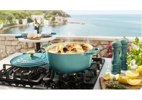 Signature Ovale gietijzeren Cocotte 6,3 L Riviera Blauw (31 cm)
