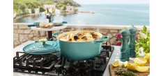 Signature Ovale gietijzeren Cocotte 6,3 L Riviera Blauw (31 cm)