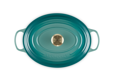 Cocotte Fonte Emaillée Signature Ovale 6,3 L Bleu Riviera (31 cm) 