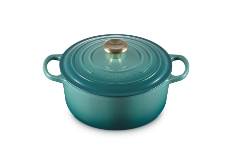 Cocotte Fonte Emaillée Signature Ronde 4,2 L Bleu Riviera (24 cm) 