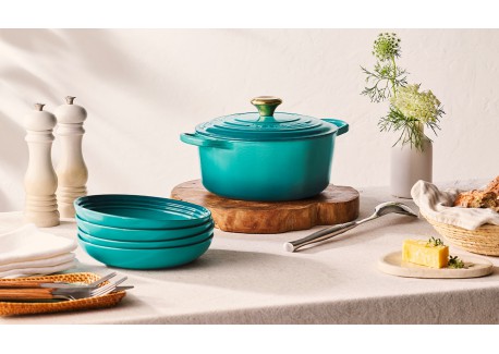 Cocotte Fonte Emaillée Signature Ronde 4,2 L Bleu Riviera (24 cm) 