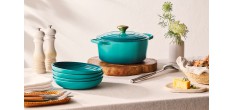 Cocotte Fonte Emaillée Signature Ronde 4,2 L Bleu Riviera (24 cm) 