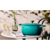 Zie dia Signature Ronde Gietijzeren Cocotte 4,2 L Riviera Blauw (24 cm)
